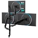 WALI Triple Monitor Wall Mount for 17-34 inch Screens, 22lbs per Arm, Black
