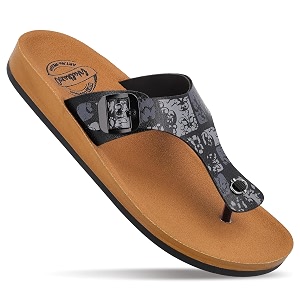 WALKAROO WomenS Textured T-Strap SandalsSoft Cushioned Footbed
