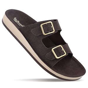 WALKAROO Womens Comfortable SandalsDouble Buckle StrapSoft Footbed