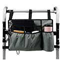 Walker Bag Walker Organizer Pouch Attachments Bags with Cup Holder Largety Accessory Basket Provides Hands Free Storage for Wheelchair Rollator AURH