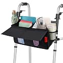 Walker Basket for Width 16"-20" Folding Walkers/Rollators, Large Capacity Walker Storage Baskets with Cup Holder, Lid & Multiple Pocket, Easy to Use Walker Tote Bag for Seniors, Black.