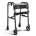 Walkers for Seniors, 4 Wheel Rollator Walker with Seat Supports 300lb