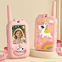 Video Walkie Talkies for Kids, 2 Pack Rechargeable with Screen