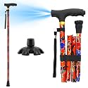 Walking Cane LIXIANG Cane for Man/Woman | Mobility & Daily Living Aids | 5-Level Height Adjustable Walking Stick | Comfortable Plastic T-Handle Portable Walking Stick Folding Cane