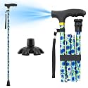 Walking Cane LIXIANG Cane for Man/Woman | Mobility & Daily Living Aids | 5-Level Height Adjustable Walking Stick | Comfortable Plastic T-Handle Portable Walking Stick Folding Cane
