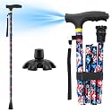 Walking Cane LIXIANG Cane for Man/Woman | Mobility & Daily Living Aids | 5-Level Height Adjustable Walking Stick | Comfortable Plastic T-Handle Portable Walking Stick Folding Cane