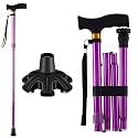 Walking Cane LIXIANG Cane for Man/Woman | Mobility & Daily Living Aids | 5-Level Height Adjustable Walking Stick | Comfortable Plastic T-Handle Portable Walking Stick Folding Cane
