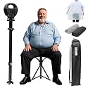 Walking Cane with Seat Adjustable Height ‎34.2"-37.4" Capacity 550lbs Folding Cane Chair for Adults, Portable Seats for Seniors, Easy Carry Stick for Hiking Traveling Camping