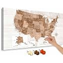 Wall Art for Living Room Vintage Maps of the United States Pin Board Framed