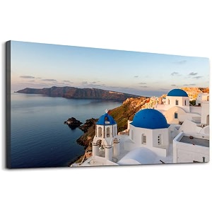 Wall Art Santorini Island Skyline at Sunrise
