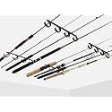 Wall or Ceiling Fishing Rod/Pole Rack Holder Storage Hook Hanger Oranizer Display Metal Wall Mounted Holds up to 8 Fishing Rods for Garage Cabin and Basement
