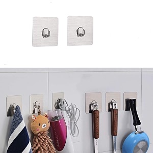 wall hooks utility towel bathrobe coatsbathroom kitchen waterproof and oil proof nail free transparent heavy duty wall hook amp ceiling hanger-8 kg capicity each hook 2