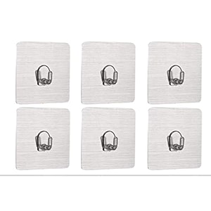 wall hooks utility towel bathrobe coatsbathroom kitchen waterproof and oil proof nail free transparent heavy duty wall hook amp ceiling hanger-8 kg capicity each hook 6