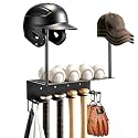 Wall Mount Baseball Bat Holder & Cap Storage Rack, Display Organizer