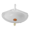 Wall Mount Bathroom Sink Hanging Plastic Corner Wash Basin with Faucet Wall Hung White Triangle Vanity Vessel Sink for Small Space