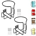 Wall Mount Cup Holder,Boat Cup Holder,Stainless Steel Universal Drilling Hole Drinking Holder,Coating Ring Bottle Mug Cans Holder for Boat/Yacht/Truck/Car/RV/Board/Guardrail/Shelf/Rack,2 Pack