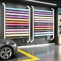 Wall Mount Fabric Roll Storage Rack, 8 Rod Vinyl Paper Roll Holder with Adjustable Hanging Rod, 68IN W Heavy Duty Display Shelf for Auto Shop, Warehouse, Showroom, Home Textile (White, 10-Row)