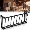 Wall Mount Hay Feeder, 25 Gallon Steel Hay Rack for Goats and Horses