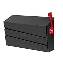 Wall-Mount Mailbox Matte Black with Flag