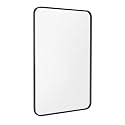 Black Bathroom Mirror 16x20in, Metal Framed Rounded Rectangle Wall