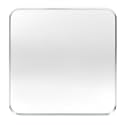Silver Bathroom Mirror 30x30in, Metal Framed Rounded Rectangle