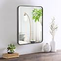 Wall Mount Mirror for Bathroom, Black Metal Framed, 18" x 24"