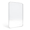Silver Bathroom Mirror 24x30in, Metal Framed Rounded Rectangle