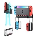 Wall Mount for Nintendo Switch 1 and Switch OLED, Metal Wall Mount Shelf Kit with 5 Game Card Holders and 4 Joy Con Hooks, Safely Store Switch Console Near or Behind TV, Black