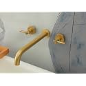 Wall Mount Tub Filler,Two Handle Bathtub Wall Faucet,Extra Long Spout Reach with High Water Flow,Brass Rough in Valve Included,Gold Brushed