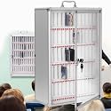 Wall-Mounted Aluminum Alloy Mobile Phone Locker, Equipped with A Safety Lock, Handle, Transparent Door, and Label. Suitable for Classrooms, Offices, Factories, and Other Locations. Silver-12