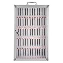 Wall Mounted Cell Phone Lock Box - 60 Slot Aluminum Alloy Organizer with Handle - Secure Mobile Storage Solution for Offices, Schools, and Events (Silver)