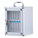 Wall Mounted Cell Phone Storage Box - 60 Slot Aluminum Lockable Organizer with Key, Perfect for Classrooms, Offices &amp; Events - Silver-A, Portable Handle for Easy Transport