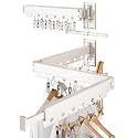 Wall Mounted Collapsible Clothes Drying Rack, Durable Space-Saving Laundry Drying Rack Clothing Hanger, Upgraded with Clips and Windproof Holes