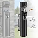 ZhouDaShu Wall Mounted Cylinder Cigarette Ashtray for Outside, Outdoor Disposal, Butt Receptacle, Commercial Container, Smokers Outpost for Patio, Office, Bars - Black
