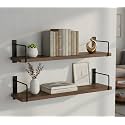 Wall Mounted Kitchen Rack | Multipurpose Metal Organizer Shelf for Jars, Spices &amp; Bottles | Space Saving Kitchen Items Storage Rack (Set of 2, Black) (Casual)