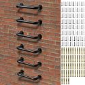 Wall Mounted Ladder, 1 Rung Steel Step - 6 Pack for Emergency Escape &amp; Loft Access | 700LB Capacity, All-Weather Black Finish, with Expansion Bolts for Indoor/Outdoor