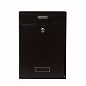 Wall Mounted Locking Vertical Dropbox Mailbox - Safe and Secure (Large) | Made with Galvanized Steel (Black)