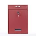 Wall Mounted Locking Vertical Dropbox Mailbox - Safe and Secure | Made with Galvanized Steel (Large, Red)