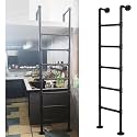 Wall Mounted Metal Ladder for Home Loft, 4ft 5ft 6ft 7ft 8ft Height Basement Window Well Egress Ladder, Black Attic Bunk Bed Ladder, Emergency Fire Climbing Ladder, Customizable Size, Loads