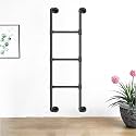 Wall Mounted Metal Loft Ladder，Heavy Duty Basement Window Well Egress Ladder Black Wrought Iron Bunk Bed Ladder Space-Saving Ladders - Size(155cm/61in)