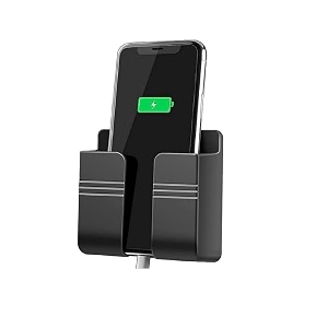 wall mounted mobile holder storage case for remote with charging port amp adjustable viewing angle mobile standmulti purpose stand - black pack of 1