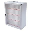 Wall-Mounted Phone Lock Box - 60 Slot Aluminum Organizer with Key &amp; Handle - Secure Storage for Offices, Schools, Events - Durable Silver Pocket Chart