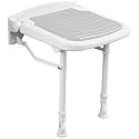 Wall Mounted Shower Seats w/PU Cushion Support 550lbs, Adjustable Height Folding Shower Chair Wall Mounted for Elderly-Adults-Pregnants-Seniors-Disabled