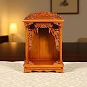 Wall Mounted Shrine Buddhist Altar, Personal Shrine Stand with Retractable Pull Plate, Solid Wood Meditation Altar Table, Buddha Cabinet, for Bedroom, Office (Yellow, 42cm/16.5in)