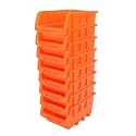 Wall Mounted Storage Bin, 8 Stackable Bins and 3 Tracks Plastic Hanging Storage Organizer with Adjustable Rails for Screws Nuts Bolts Nails Small Hardware Parts