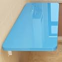 Wall Mounted Wooden Floating Table - Space-Saving Worktop for Kitchen Dining Home Office Bars &amp; Restaurants (Blue 100x30cm/39x12in)