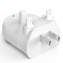 Wall Outlet Charger for Oral-B Electric Toothbrush ↑↓ | Steam-Resistant PC Base for Pro 1000/3000/5000, Genius 6000, iO3/iO4/iO5 & Braun 3/5/8 | IPX7 Bathroom-Safe, Hygienic White