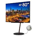 WALL Seven Stand A2 Large Type | Minimalist Rolling TV Stand for 45–80 Inch | Walnut | Portable, Space Saving, Height Adjustable | for Living Room and Bedroom | Japanese Design & Engineering