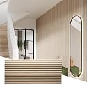 Wall!Supply 3D Wall Panels – Faux Natural Wood Round Slatted – Lightweight Foam (EPS) – Wallpaper Alternative – Easy DIY Installation – 4 Pack, Covers 24.96 Sq Ft