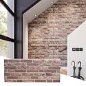Wall!Supply 3D Wall Panels – Faux Brick, Brown Nuance Weathered – Lightweight Foam (EPS) – Wallpaper Alternative for Living Room, Bedroom &amp; Office – Easy DIY Installation – 4 Pack, Covers 25.84 Sq Ft